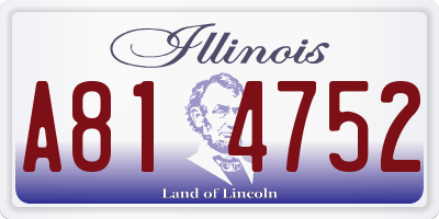 IL license plate A814752