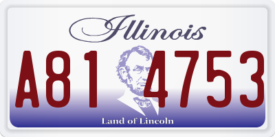 IL license plate A814753