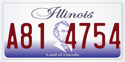 IL license plate A814754