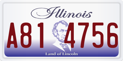 IL license plate A814756