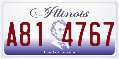 IL license plate A814767
