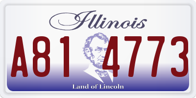 IL license plate A814773
