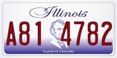 IL license plate A814782