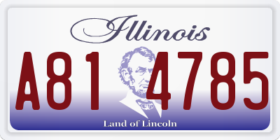 IL license plate A814785