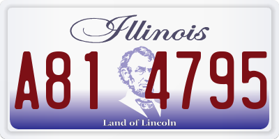 IL license plate A814795