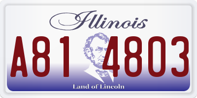 IL license plate A814803