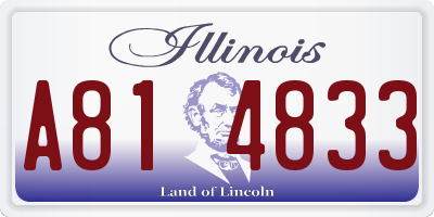 IL license plate A814833