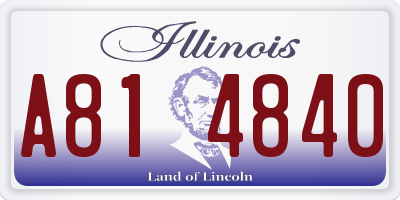 IL license plate A814840