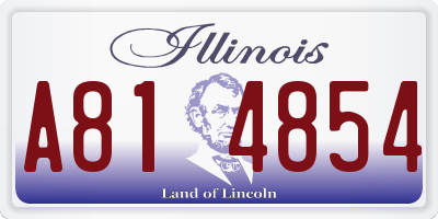 IL license plate A814854