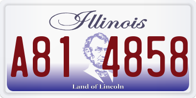 IL license plate A814858
