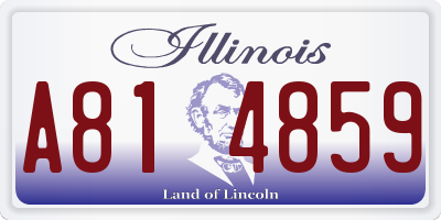 IL license plate A814859