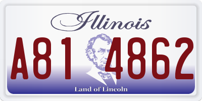 IL license plate A814862