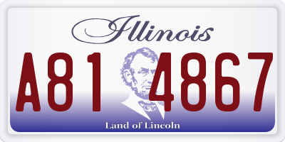 IL license plate A814867