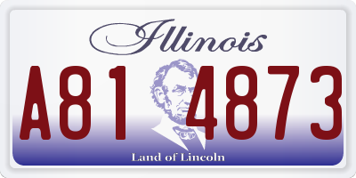 IL license plate A814873