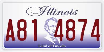 IL license plate A814874