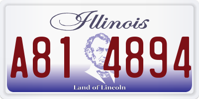 IL license plate A814894
