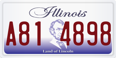 IL license plate A814898