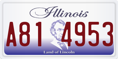 IL license plate A814953