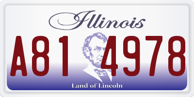 IL license plate A814978
