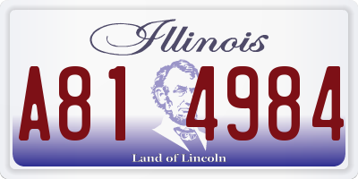 IL license plate A814984