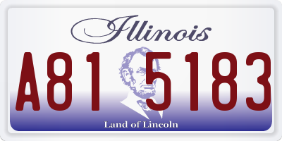 IL license plate A815183
