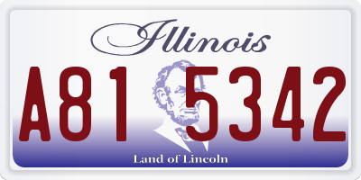 IL license plate A815342