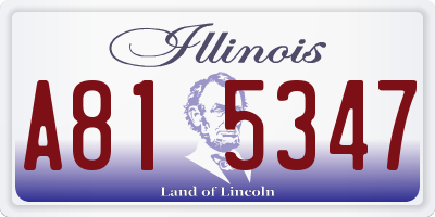 IL license plate A815347