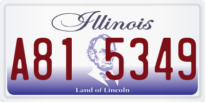 IL license plate A815349