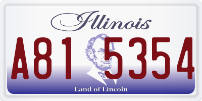 IL license plate A815354
