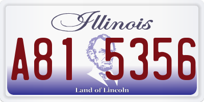 IL license plate A815356