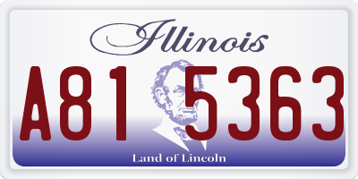 IL license plate A815363