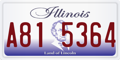 IL license plate A815364