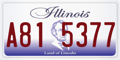 IL license plate A815377