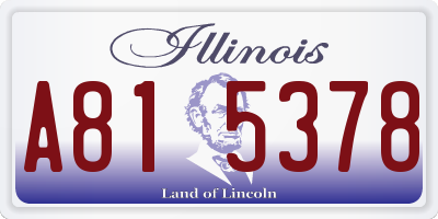 IL license plate A815378
