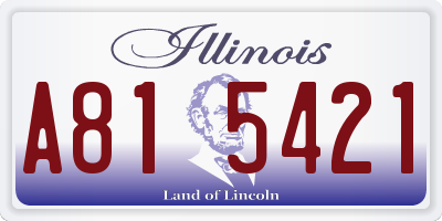 IL license plate A815421