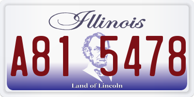 IL license plate A815478