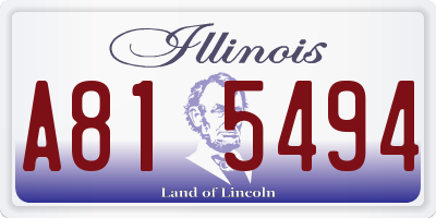 IL license plate A815494