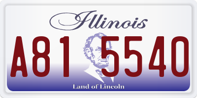 IL license plate A815540