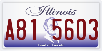 IL license plate A815603