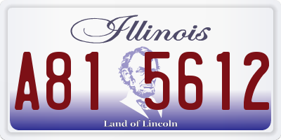 IL license plate A815612