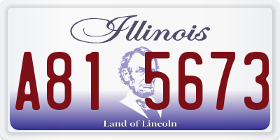 IL license plate A815673