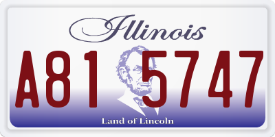 IL license plate A815747
