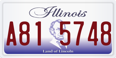 IL license plate A815748