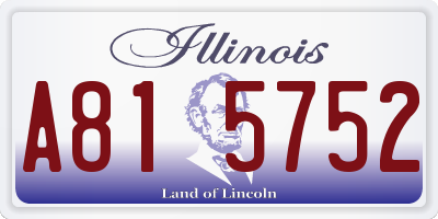 IL license plate A815752