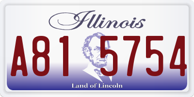 IL license plate A815754
