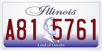 IL license plate A815761