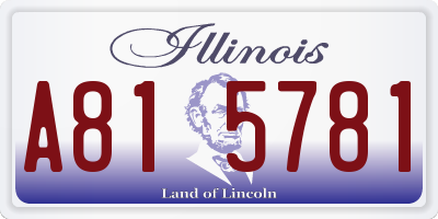 IL license plate A815781