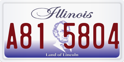 IL license plate A815804
