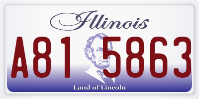 IL license plate A815863