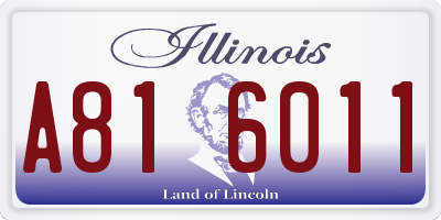 IL license plate A816011